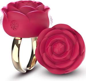 Rose Sexspielzeug Klitoris Vibrator-Offene Fingerringe für Frauen Schmuck <span class=keywords><strong>ring</strong></span>, Mini Size Klitoris Nippel mit 10 Vibrations modi - Product Image 1