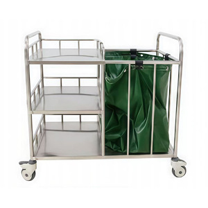 Chariot d'hôpital en acier inoxydable Tianlu avec tiroirs et seau pour usage en clinique dentaire - Product Image 2
