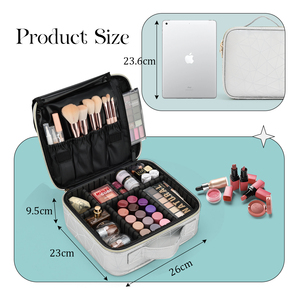 Waterproof PU Leather Beauty Storage <b>Case</b> Multifunctional Travel Cosmetic Bag Customizable Compartments for <b>Makeup</b> Tools - Product Image 6