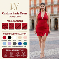 Robe de soirée mini froncée personnalisée en gros pour femmes rondes