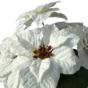 في الهواء الطلق أحمر أبيض الاصطناعي عيد الميلاد زهرة البونسيتيا لعيد الميلاد المركزية الجدول ديكورات المنزل - Product Image 6
