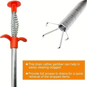 Herramienta de limpieza de tuberías de acero inoxidable de 90/260 cm, desatascador de desagües, limpiador de cabellos y obstrucciones - Product Image 4