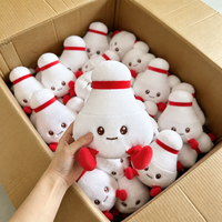 Vente en gros usine : Jouet en peluche boule de bowling blanche de 8 pouces, forme de jeu souple, pour machine à griffes, cadeau de fête, cadeau de carnaval, fourniture pour boutique de cadeaux