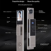 Serrure Intelligente de Luxe en Acier Inoxydable pour Hôtellerie et Location – Déverrouillage par Reconnaissance Faciale, Veine Palmique, Mot de Passe et Carte – Vente en Gros