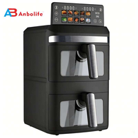 Anbolife Nouveauté 2026 Fabricant OEM DOM Personnalisable Friteuse à air double compartiment 13L (6.5L+6.5L) avec panneau numérique