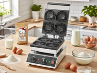 GD-2300 CE certifié Hello Kitty a formé la source électrique d'acier inoxydable de machine de gaufre