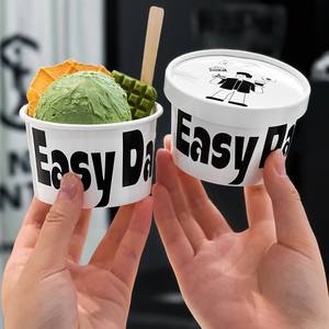 Xiamen Eco-Friendly Frozen Yogurt Cups 3oz-12oz Disposable With Lid PE Coated Leakproof Custom Logo Paper Cups for Ice Cream <strong>Rum</strong> - Product Image 1