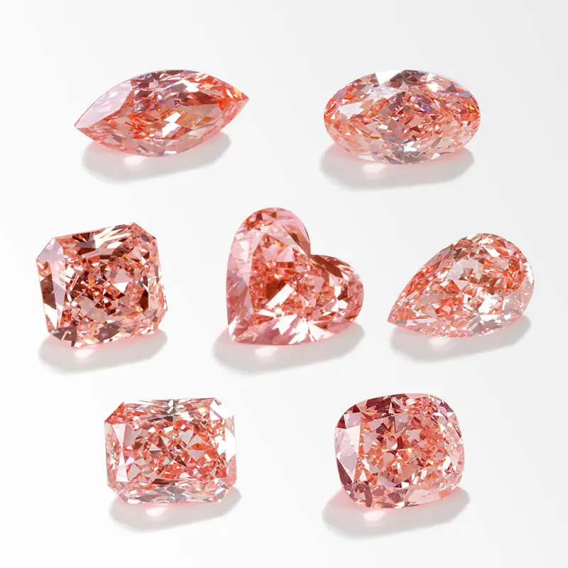 Pedra de diamante natural solta CVD HPHT GIA IGI Certificada 1CT 4CT Oval Pear H VVS VVS1 VVS2 para laboratório rosa joia personalizada