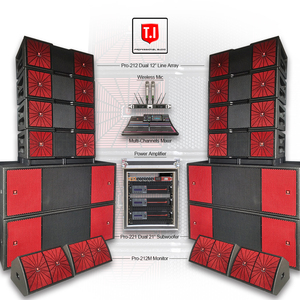 Pro-212デュアル12インチ3ウェイラインアレイスピーカーセット21インチサブウーファー新しいデザインの屋外サウンドシステムビッグベース強力な1200W - Product Image 1