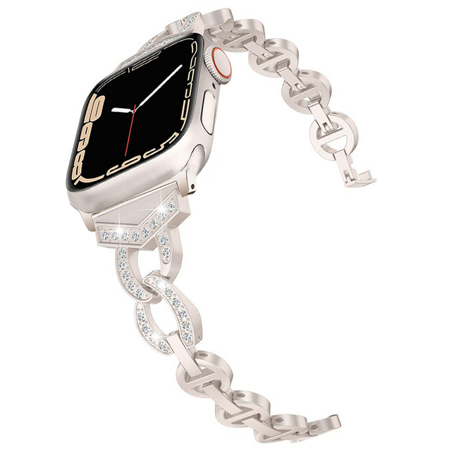 2023 New Metal Strap for Apple Diamond Stainless Steel Metal Watchband for apple Watch8 Design VO Diamond Watch Band