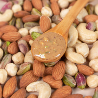 SHOWENUT Beurre de Noix Mélangé Premium avec Pistaches en Morceaux, Préparation Classique Prête à Consommer pour Petit-Déjeuner Sain, 30 Bouteilles par Carton