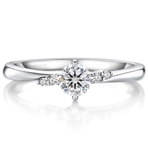Anillo de Compromiso Clásico de Plata 925 con Moissanita, Corte Brillante Redondo, Engaste de Estrella, Joyería para Mujer - Product Image 1