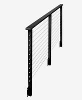 Rampe de balustrade à câbles en acier inoxydable noir mat pour escaliers, balcons et terrasses extérieurs, faible entretien