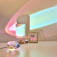 Lampe de table en cristal Angel Eye, veilleuse créative arc-en-ciel pour la chambre à coucher, la table de chevet, la décoration de la maison