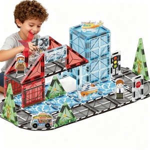 Nouvel ensemble <span class=keywords><strong>de</strong></span> jouets éducatifs 3D STEM tendance 2025 : Blocs <span class=keywords><strong>de</strong></span> <span class=keywords><strong>construction</strong></span> magnétiques magiques – 49 pièces <span class=keywords><strong>de</strong></span> tuiles magnétiques pour enfants - Product Image 1