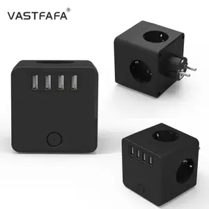 Vastfafa Industrial hot selling multi plug extension socket adapter with 4 usb