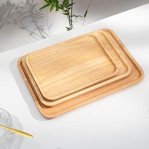 35Cm Lớn Hình Chữ Nhật Gỗ Cao Su Phong Cách Cổ Điển Tấm Món Ăn Cho Cà Phê Phục Vụ Tại Các Bên Chic Thương Hiệu Tối Thiểu Đặt Hàng 20Pcs - Product Image 1