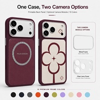 Coque de téléphone magnétique TPU+PC 2.0mm avec anneau de caméra détachable, boutons métalliques indépendants, toucher doux, personnalisable, imprimable