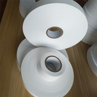 Rouleau de taffetas de nylon blanc auto-adhésif lavable de tailles variées, imprimé par transfert thermique avec codes-barres, pour étiquettes d'entretien des vêtements