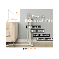 Bureau de chevet réglable en hauteur pneumatique Ada 0-90 Angle de retournement pliable ascenseur à gaz ordinateur portable bureau debout inclinable