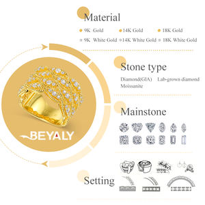 Moda 18K oro sólido 1.8ct redondo <span class=keywords><strong>Moissanite</strong></span> solitario anillo de compromiso uso diario joyería con incrustaciones estilo único - Product Image 2