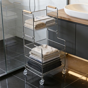 Cesta de Almacenamiento de Ropa Moderna, Impermeable, No Plegable, de Acero Inoxidable 304, con Ruedas Universales de Cristal - Product Image 4