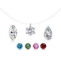 Collier Larmes de Sirène en Argent 925 Plaqué Or avec Moissanite Transparente Invisible, Nouvelle Collection Été 2025 pour Femme