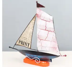 比例微型手工玩具人物船模型帆船桌面摆件笔架书柜装饰