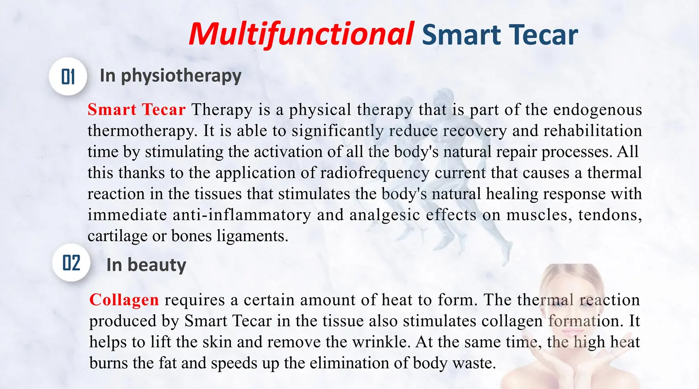 Tecar analgésico radial multifuncional para várias patologias musculares