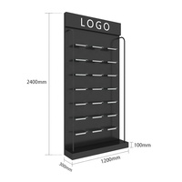 Étagère murale commerciale pour chaussures, présentoir métallique pour baskets, capacité 21 paires, support modulaire robuste pour affichage de chaussures