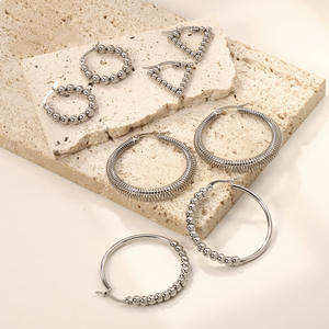 2025โรงงานใหม่ขายส่งคุณภาพสูงของผู้หญิงเครื่องประดับที่ดีหรูหราต่างหูห่วงสแตนเลสทันสมัย - Product Image 5