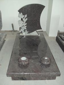 現代山西黒御影石天使モニュメント、手彫りの翼のある像付き - Product Image 3