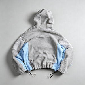 <span class=keywords><strong>Veste</strong></span> décontractée pour homme en polaire à blocs de couleur contrastés, coupe ample, fermeture éclair intégrale, écologique, style streetwear, pour l'hiver et les activités de plein air - Product Image 2