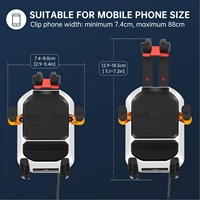 Parasol para Motocicleta y Scooter, Antirrobo, Impermeable, Cargador Inalámbrico, Soporte para Teléfono, Clip de Fijación, Altura Ajustable, Montaje en Espejo Retrovisor