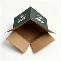 Cajas de Cartón Corrugado Rígido Ecológicas y Sostenibles con Motivo de Hojas Blancas para Envío de Alimentos Orgánicos y Embalaje de Regalos