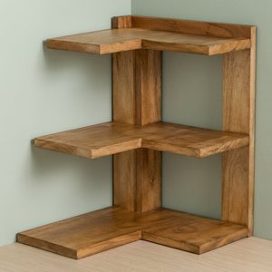 Bandeja de Almacenamiento Rectangular de Madera de Mango para Esquinas |   Mueble de Almacenamiento Plegable Rústico Hecho a Mano de Una Sola Capa 60x60x90cm Venta al por Mayor en India - Product Image 3