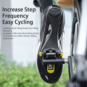 Pédales de vélo de route à motif <span class=keywords><strong>carbone</strong></span> Eslnf, directement de l'usine, plateforme large réglable, pédales de vélo autobloquantes, jeu de cales pour système SPD - Product Image 5