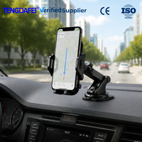 Support de téléphone de voiture télescopique 2-en-1 à dégagement rapide, ventouse et clip de ventilation, rotation à 360°, universel et antidérapant