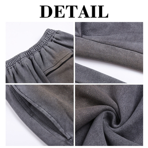 Pantalones Anchos de Corte Holgado KingSen 100% Algodón con Lavado Vintage para Hombre, OEM, Estilo Casual Urbano, Cintura Elástica, con Bolsillos - Product Image 6