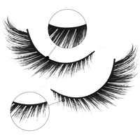 DINGSEN 10 paires de cils naturels, kit de faux cils pleine bande effet œil de chat, faux cils en vison, boîtes de faux cils
