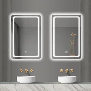 Miroir de salle de bain rectangulaire à LED rétroéclairé en gros, miroir de maquillage mural à commande tactile pour hôtel et maison - Product Image 3