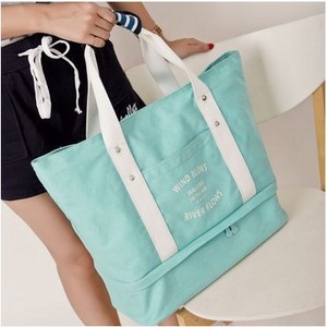 <b>Canvas</b> Travel Tote <b>Bag</b> <b>Large</b> Capacity With Handle For Women Solid Color Handbag - Product Image 3