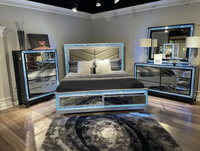 Dernier modèle de mobilier ancien pour chambre à coucher ensemble miroir moderne de luxe pour chambre à coucher lit king size avec miroir