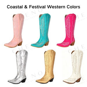 CHENO <span class=keywords><strong>Stivali</strong></span> Western da Donna Personalizzati con Logo Ricamato, Produttore di <span class=keywords><strong>Stivali</strong></span> da Cowboy e Cowgirl <span class=keywords><strong>Bianchi</strong></span> con <span class=keywords><strong>Tacco</strong></span> Quadrato - Product Image 3