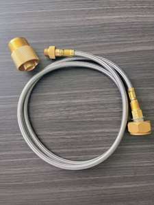 Cabezal de quemador de gas licuado tipo <span class=keywords><strong>Cassette</strong></span> tanque de gas plano largo convertidor de válvula de llenado de gas al aire libre, manguera trenzada de conexión - Product Image 3