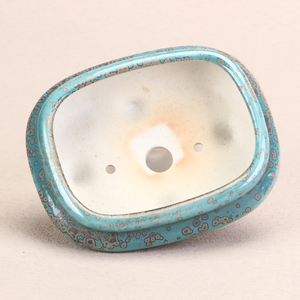 Pot en céramique émaillé turquoise, écologique, en sable violet, petit pot à succulentes avec trou de drainage, pot à bonsaï pour jardin et bureau - Product Image 4