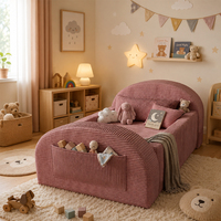 Lit de sol pour bébé avec poche de rangement CertiPUR-US en velours côtelé, lit de couchage pour tout-petit pour chambre d'enfant, vente en gros OEM