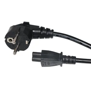 Singapore Malaysia Copper 3 Pin EU Plug PC Laptop Computer Monitor AC Power Cord Cable for cloverleaf Power Cable
