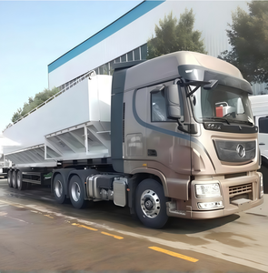 Semi-remorque de déchargement premium CLW personnalisée à 3 essieux avec système de convoyage par vis hélicoïdale hydraulique pour le transport de céréales et d'aliments en vrac - Product Image 2