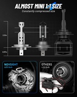 Novsight 12000lm 12V 50W LED Ampoules de phares Super Bright High Lumen H1 H11 H4 H7 9005 9006 pour conduire une ampoule de phare